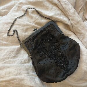 Elegant Black Beaded Evening Bag